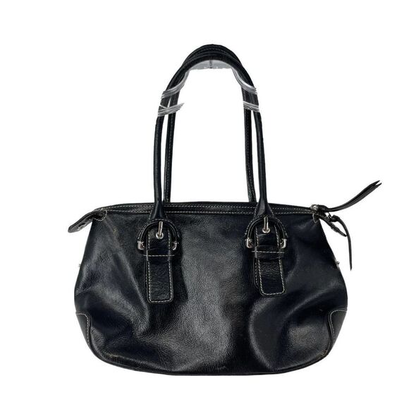 Etienne Aigner Handbag Black Leather Shoulder Bag Purse Zip Closure Classic Bag - Picture 2 of 12